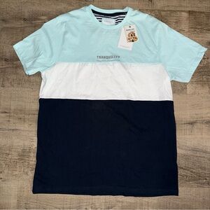 Denim & Flower Ricky Tranquility Peace Blue White Black T-Shirt Mens XL